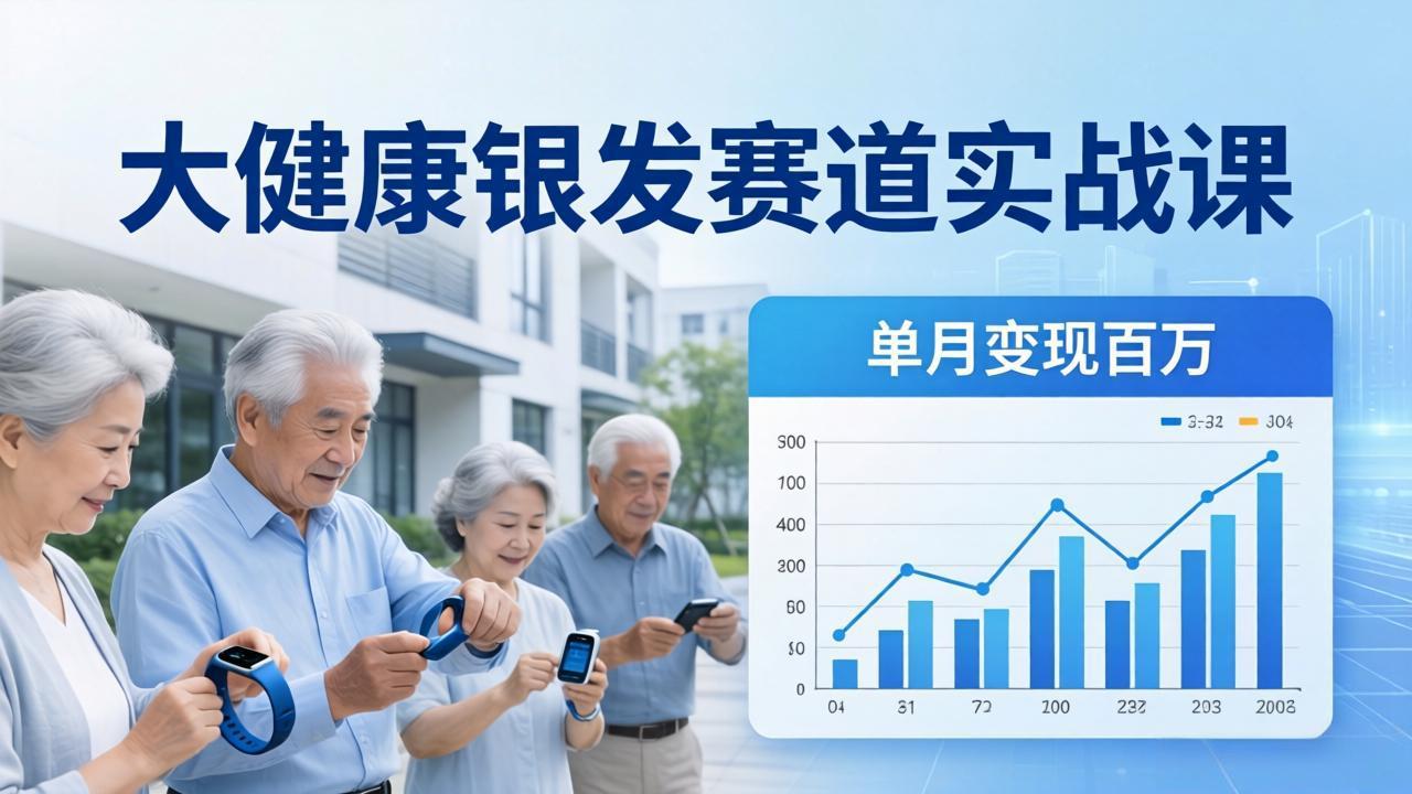 大健康银发赛道实战课：拆解视频号线索型 IP 单月变现百万逻辑，教你精准获客高效变现-学链网创