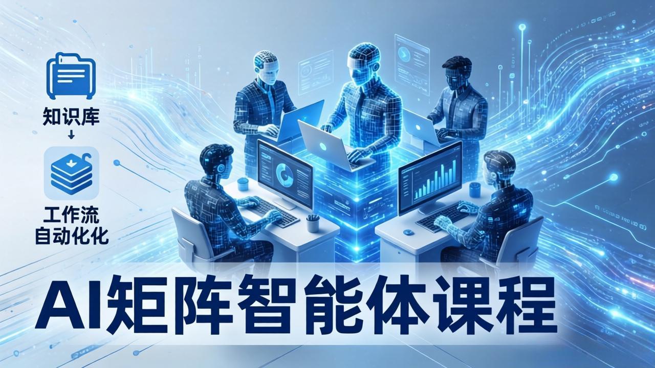 AI矩阵智能体实战：100个数字员工批量生产内容，文本知识库+工作流自动化全搞定-学链网创