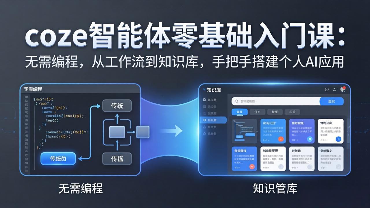 coze智能体零基础入门课:无需编程,从工作流到知识库,手把手搭建个人AI应用-学链网创