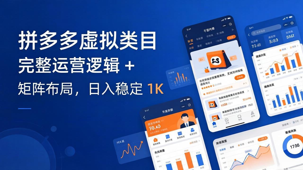 拼多多虚拟类目干货：完整运营逻辑 + 矩阵布局，日入稳定 1K-学链网创