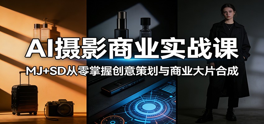 AI摄影商业实战课:MJ+SD从零掌握创意策划与商业大片合成-学链网创