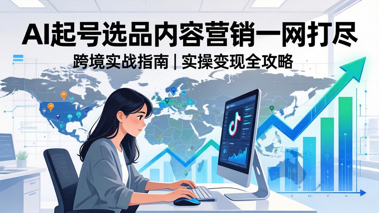 2026 TikTok 跨境AI实操：从零基础到变现全流程，AI起号选品内容营销一网打尽-学链网创