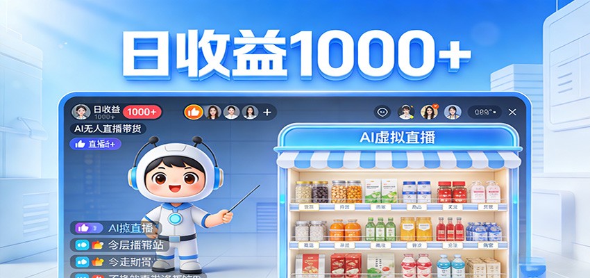 不用露脸不用说话，24小时自动卖货赚钱，全天自动直播，收益看得见-学链网创