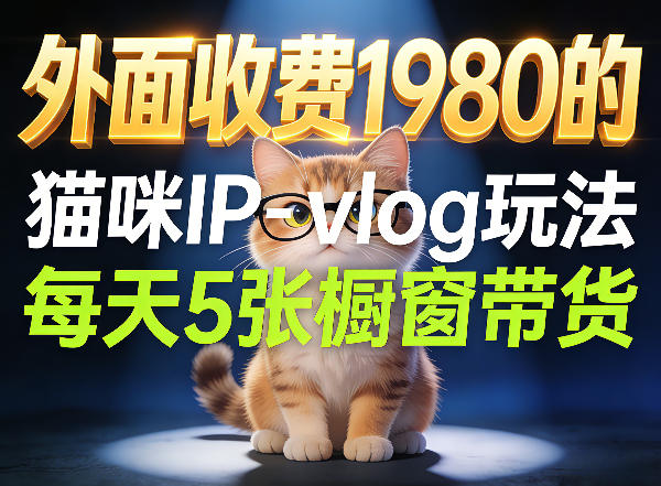 宠物赛道猫咪IP-vlog玩法，26条视频涨粉29W，每天5张橱窗带货拆解-学链网创