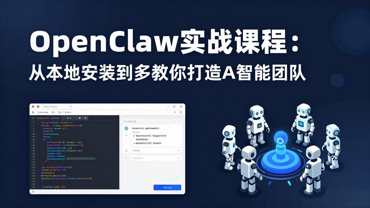 OpenClaw实战课程:从本地安装到多Agent协同,手把手教你打造AI智能团队-学链网创