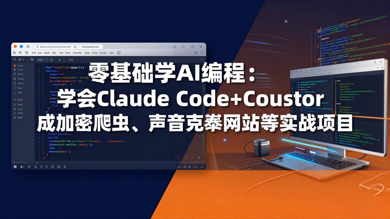 零基础学AI编程：学会Claude Code+Cursor完成加密爬虫、声音克隆网站等实战项目-学链网创