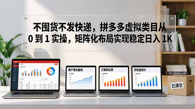 不囤货不发快递，拼多多虚拟类目从 0 到 1 实操，矩阵化布局实现稳定日入 1K-学链网创
