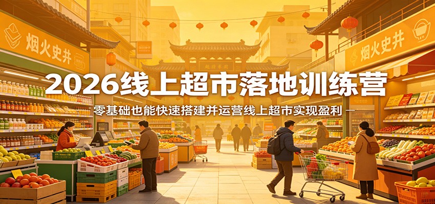 2026线上超市落地训练营，零基础也能快速搭建并运营线上超市实现盈利-学链网创