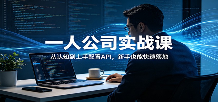一人公司实战课：从认知到上手配置API，新手也能快速落地-学链网创