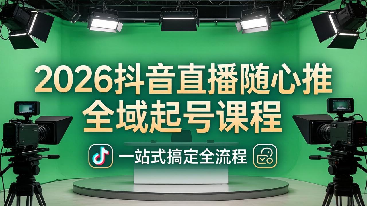 2026抖音直播随心推全域起号课程：一站式搞定直播起号、稳号、放量全流程(更新4月-学链网创