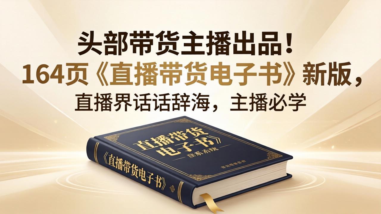 头部带货主播出品！164页《直播带货电子书》新版，直播界话术辞海，主播必学-学链网创