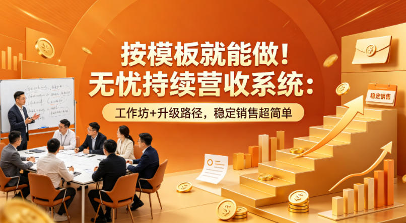 按模板就能做！无忧持续营收系统：工作坊+升级路径，稳定销售超简单【原创双语字幕】-学链网创