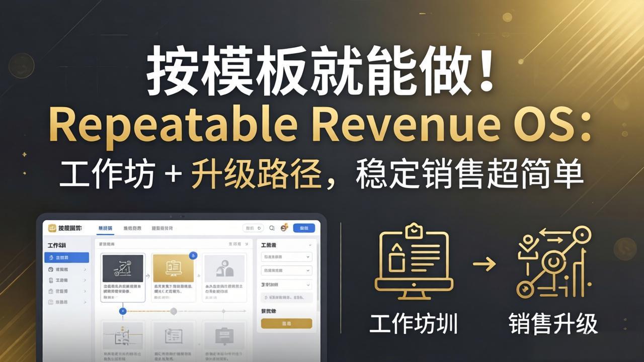 按模板就能做！Repeatable Revenue OS：工作坊 + 升级路径，稳定销售超简单-学链网创