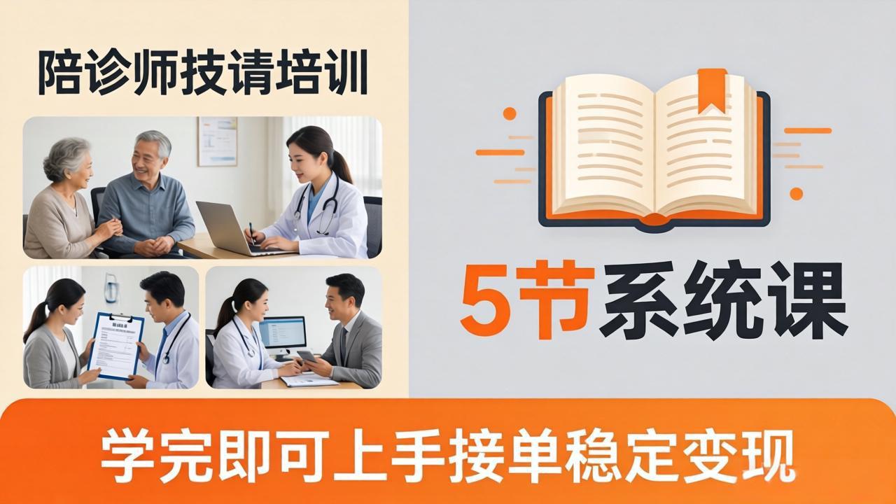 想做陪诊师不知从何下手？5节系统课教你掌握核心技能，学完即可上手接单稳定变现-学链网创