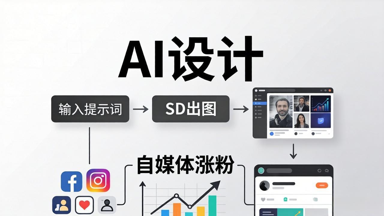 人人都是AI设计师：SD出图+自媒体涨粉一站教学，告别图文素材焦虑，AI设计让你轻松避开内卷-学链网创