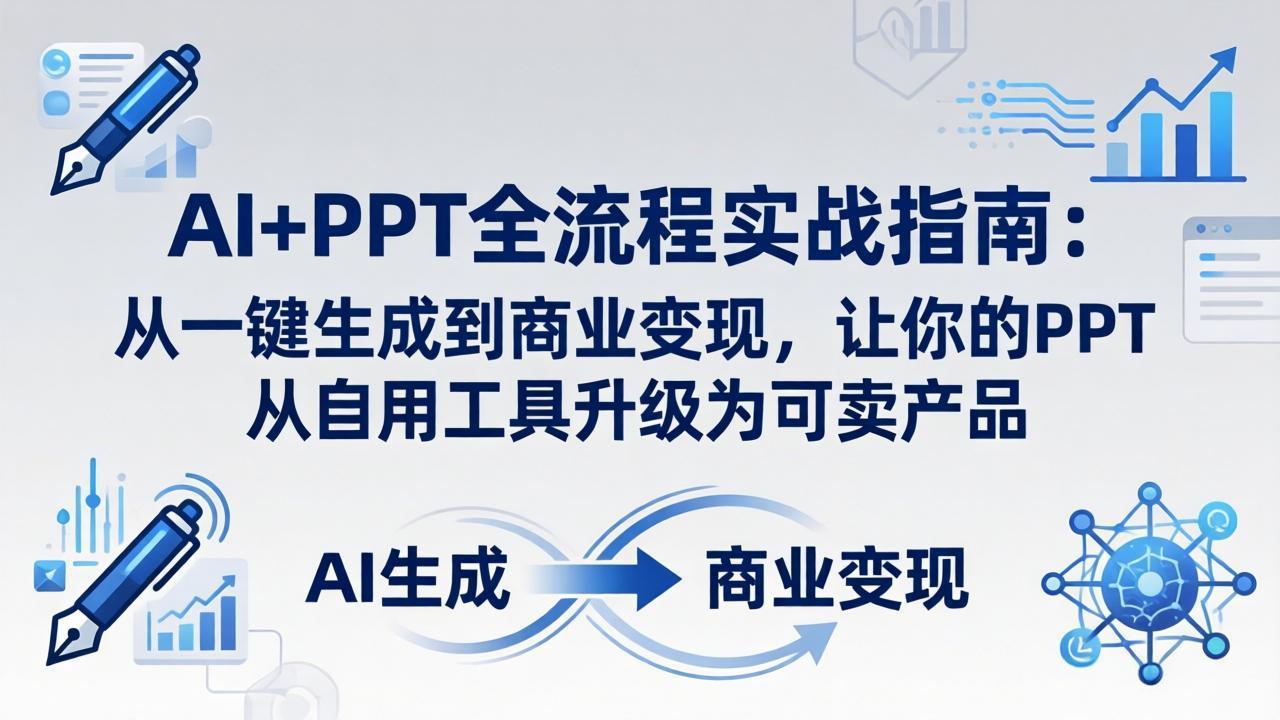 AI+PPT全流程实战指南-更新4月21：从一键生成到商业变现，让你的PPT从自用工具升级为可卖产品-学链网创