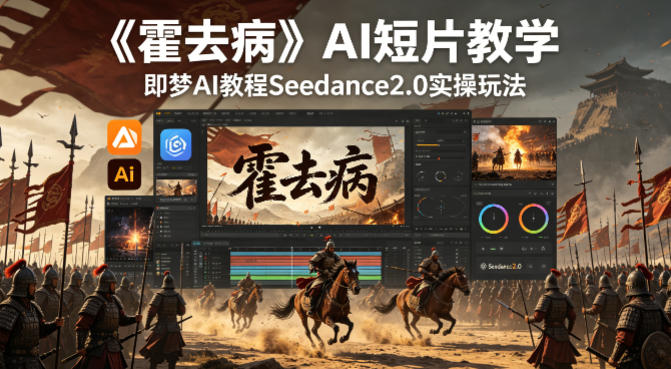 《霍去病》AI短片教学，即梦AI教程Seedance2.0实操玩法-学链网创