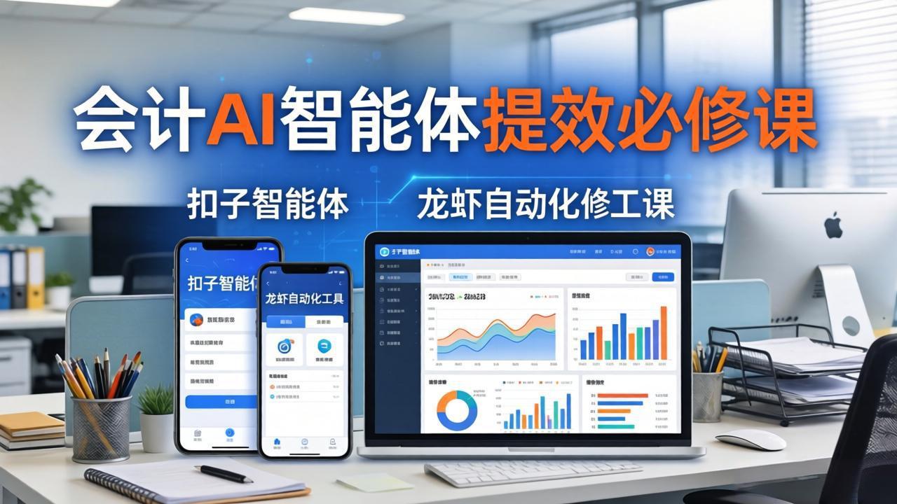 财务会计AI智能体提效必修课：扣子智能体+龙虾自动化+报表分析，一站式提升财务工作效率-学链网创