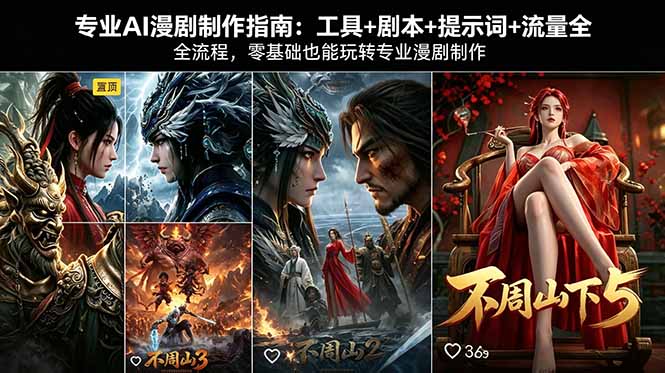 专业AI漫剧制作指南：工具+剧本+提示词+流量全流程，零基础也能玩转专业漫剧制作-学链网创
