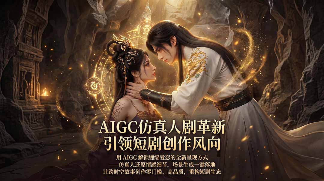 AIGC 仿真人短剧创作革新，解锁仙侠爱恋全新呈现，一键出高质场景，零门槛打造爆款剧集-学链网创