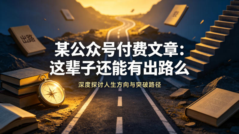 某公众号付费文章：这辈子还能有出路么-学链网创