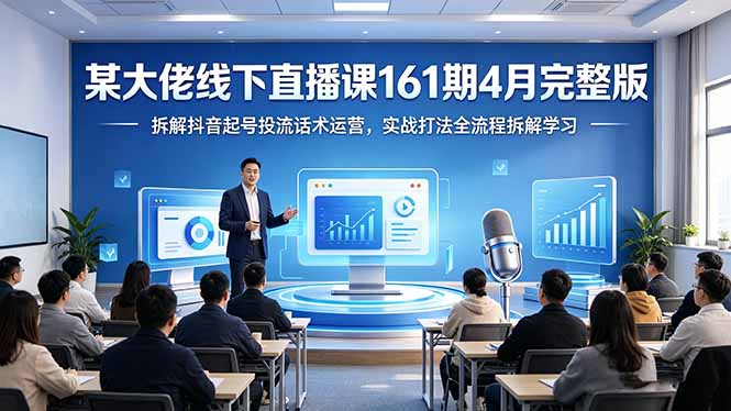某大佬线下直播课161期4月完整版，拆解抖音起号投流话术运营，实战打法全流程拆解学习-学链网创