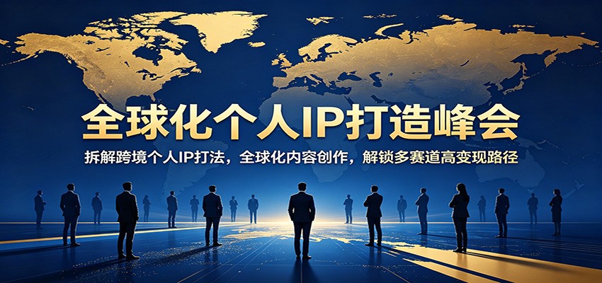 全球化个人IP打造峰会：拆解跨境个人IP打法，全球化内容创作，解锁多赛道高变现路径-学链网创