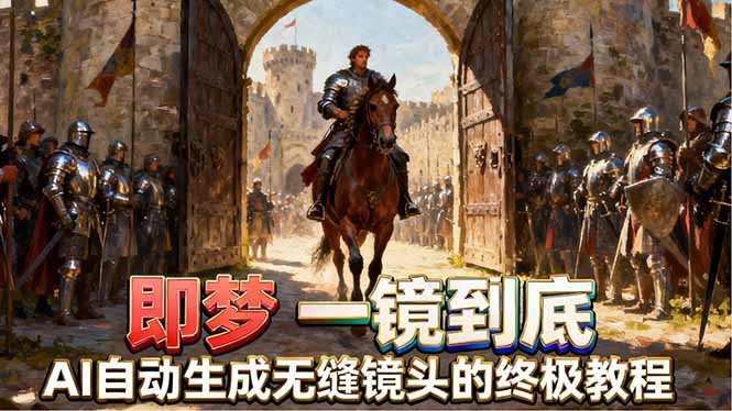 即梦AI一镜到底终极教程，智能补帧+运镜技巧，AI自动生成无缝丝滑长镜头高效出片-学链网创