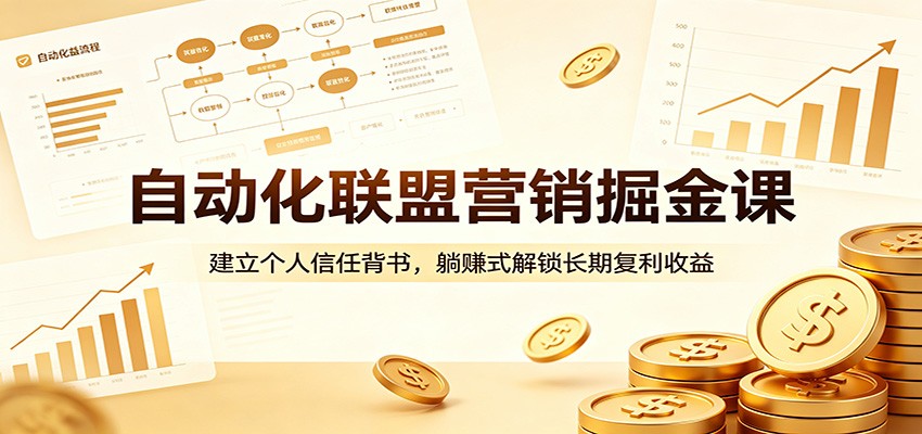 自动化联盟营销掘金课：建立个人信任背书，躺赚式解锁长期复利收益-学链网创