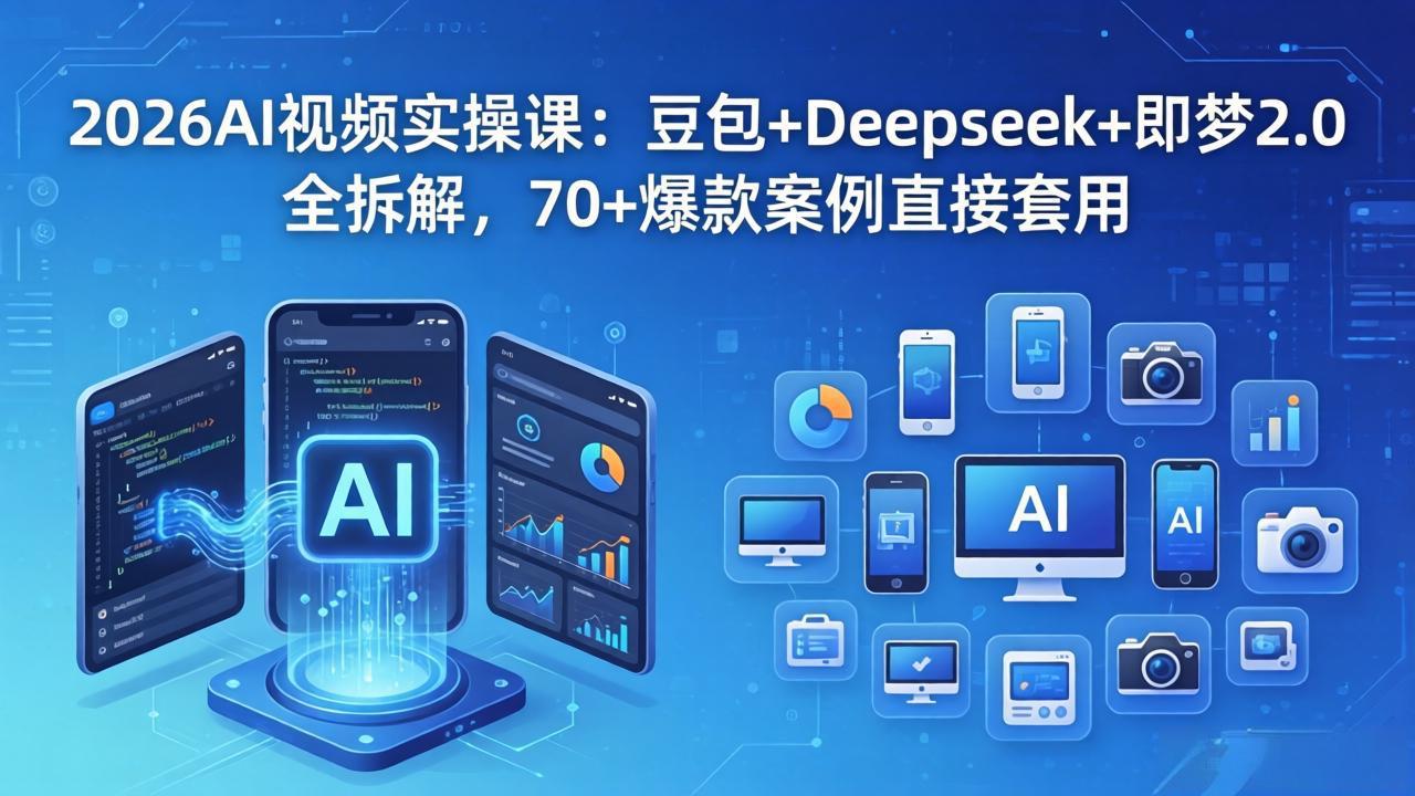 2026AI视频实操课：豆包+Deepseek+即梦2.0全拆解，70+爆款案例直接套用-学链网创