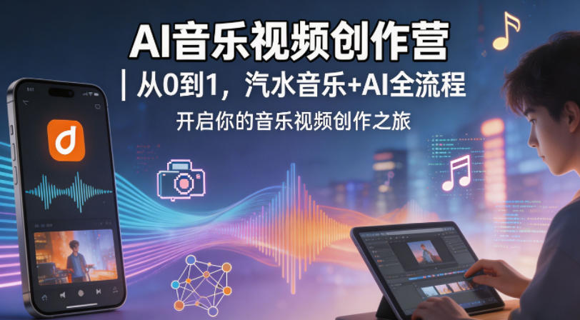 AI音乐视频创作营｜从0到1，汽水音乐+AI全流程，开启你的音乐视频创作之旅-学链网创