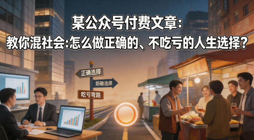 某公众号付费文章：教你混社会：怎么做正确的、不吃亏的人生选择？-学链网创