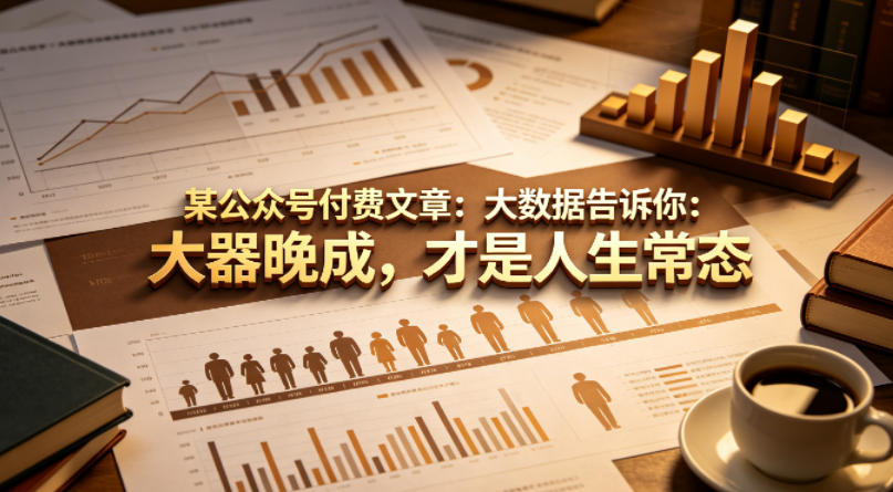 某公众号付费文章：大数据告诉你：大器晚成，才是人生常态-学链网创