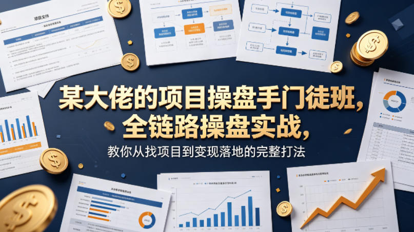 某大佬的项目操盘手门徒班，全链路操盘实战，教你从找项目到变现落地的完整打法-学链网创
