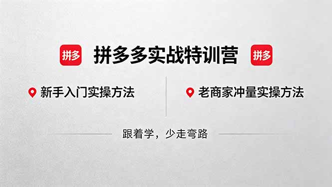 拼多多实战特训营(更新5月3-学链网创