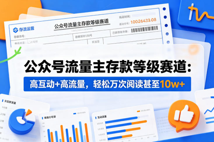 公众号流量主之存款等级赛道，高互动+高流量，轻松达到万次阅读，甚至10w+-学链网创