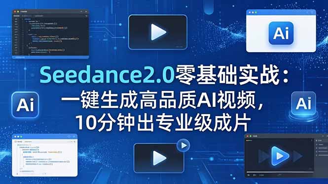 Seedance2.0零基础实战：一键生成高品质AI视频，10分钟出专业级成片-学链网创