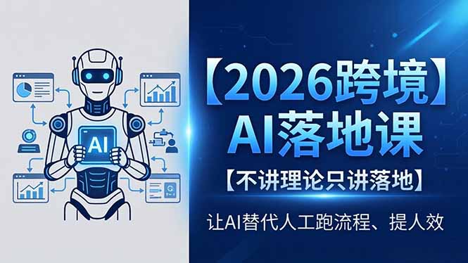 2026跨境AI落地课，不讲理论只讲落地，让AI替代人工跑流程、提人效-学链网创