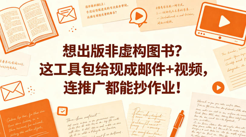想出版非虚构图书？这工具包给现成邮件+视频，连推广都能抄作业！【原创双语字幕】-学链网创