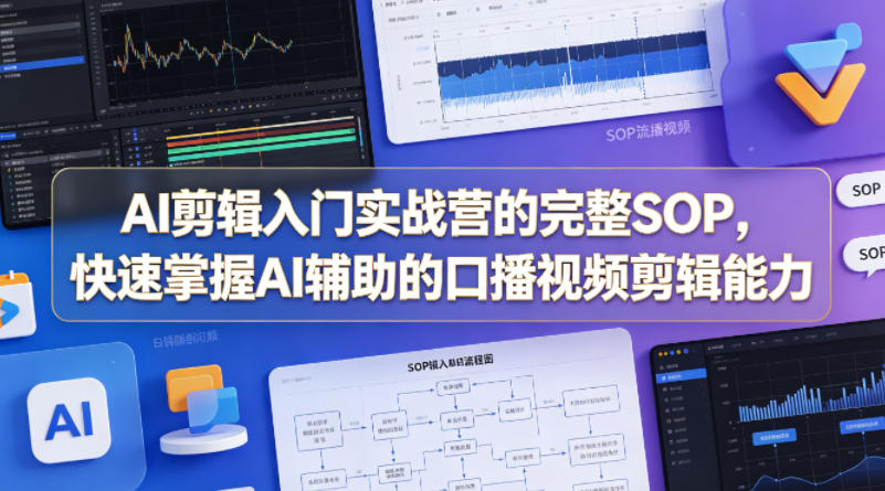 AI剪辑入门实战营的完整SOP，快速掌握AI辅助的口播视频剪辑能力-学链网创