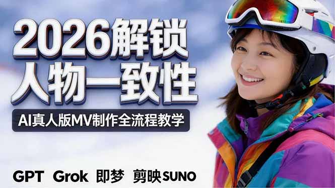 2026独创解锁人物一致性：AI真人版MV制作，不讲空话，不拼概念，全流程实操-学链网创
