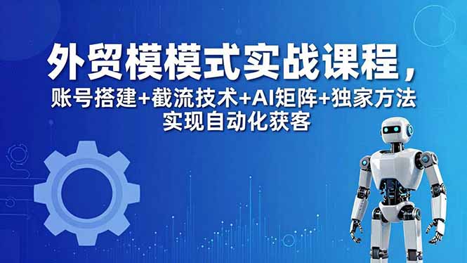 外贸新模式实战课程-更新5月，账号搭建+截流技术+AI矩阵+独家方法实现自动化获客-学链网创