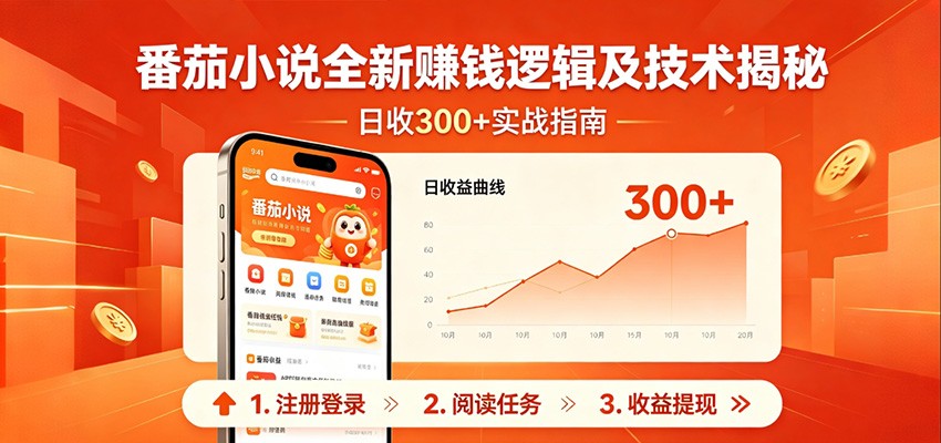 番茄小说全新赚钱逻辑及技术日收300+，小白新书皆可做！无脑赚就行了！-学链网创