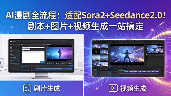 AI漫剧全流程：适配Sora2+Seedance2.0！剧本+图片+视频生成一站搞定-学链网创