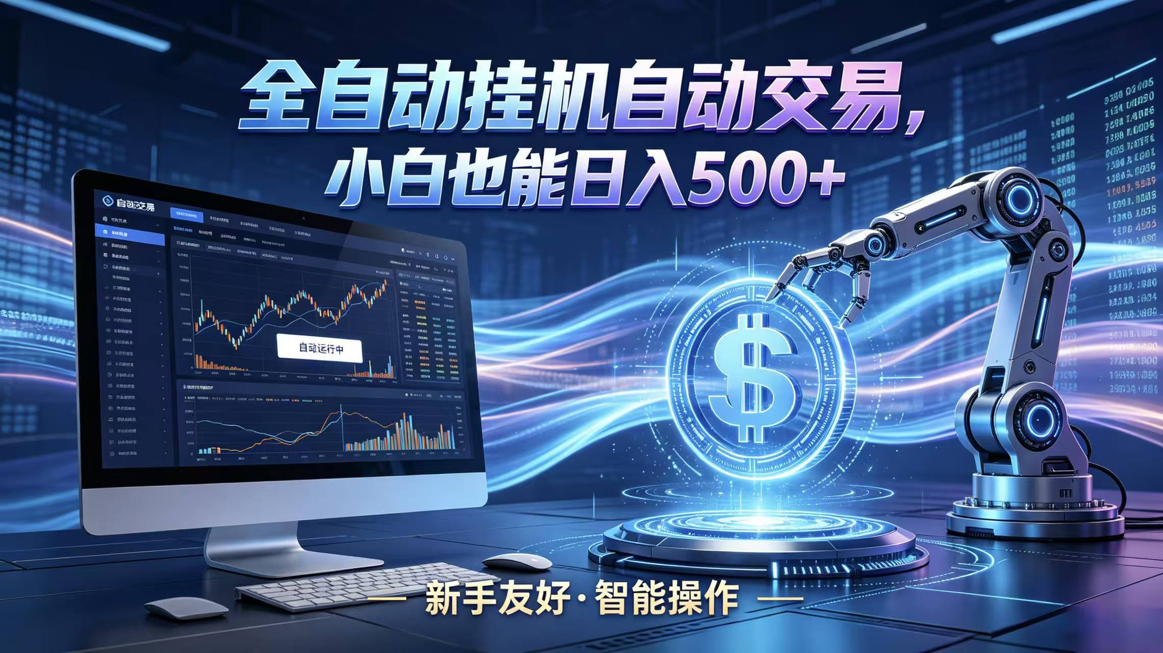 全新智能化交易助手，傻瓜式操作，小白也能快速上手，轻松实现日入500+-学链网创