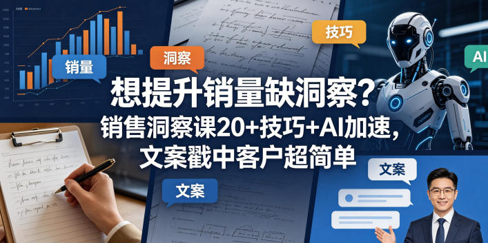想提升销量缺洞察?销售洞察课20+技巧+AI加速,文案戳中客户超简单【原创双语字幕】-学链网创