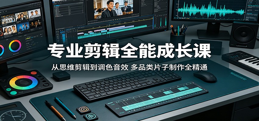 专业剪辑全能成长课:从思维剪辑到调色音效,多品类片子制作全精通-学链网创