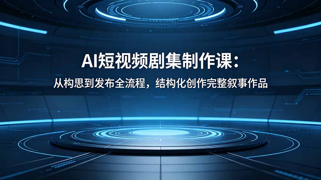 AI短视频剧集制作课:从构思到发布全流程,结构化创作完整叙事作品-学链网创