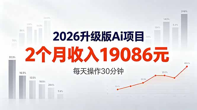 2026升级版Ai任务,2个月收入19086元,熟练后每天操作30分钟!-学链网创
