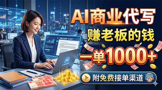 AI商业代写,赚老板的钱,一单1000+,附免费接单渠道-学链网创